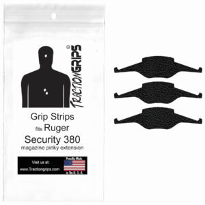 Tractiongrips grip tape overlay for Ruger Security 380 magazine pinky extensions. 3-pack