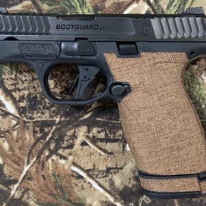 Tractiongrips Brown Linen Textile grip tape installed on Smith & Wesson Bodyguard 2.0