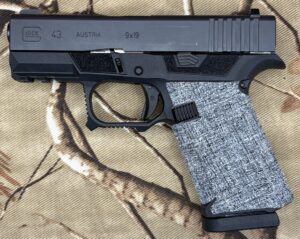 Tractiongrips custom Recon Gray textile grip tape installed on SCT Mfg SCT43 frame