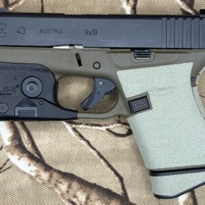 Tractiongrips custom Sagebrush textile grip tape installed on Glock 43